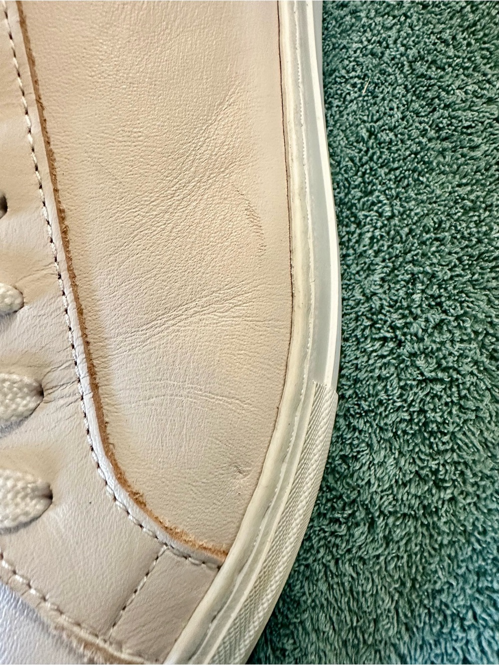 Celtic & Co. 100% Leather Platform Sneakers Cream Blue Heel EU 41 - Picture 7 of 8